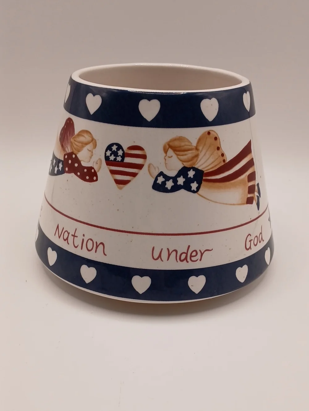 Home Interiors Patriotic Angel Ceramic Candle Shade Topper